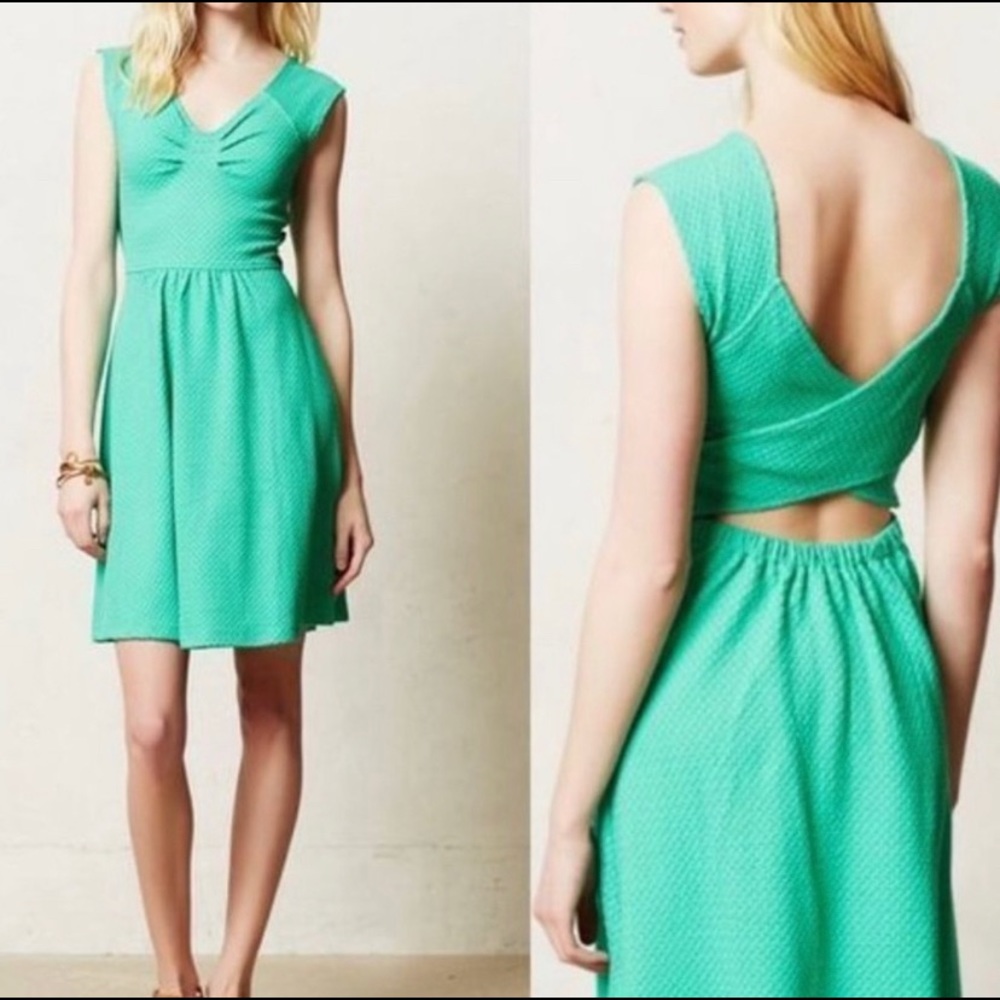 Anthropologie Postmark Green Dress Size 6